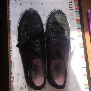 Black leather vans